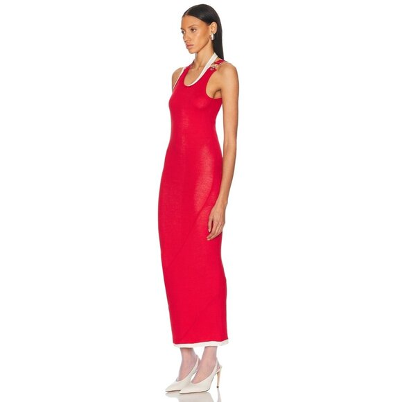 Jean Paul Gaultier Sleeveless Dress in Red & Ecru - Picture 3 of 4
